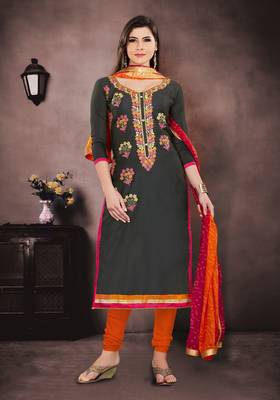 Grey embroidered cotton salwar 1