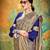 Navy blue woven banarasi silk saree with blouse