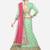 Green Embroidered Silk Semi Stitched Lehenga