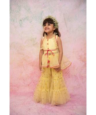 yellow sequin sharara set 1