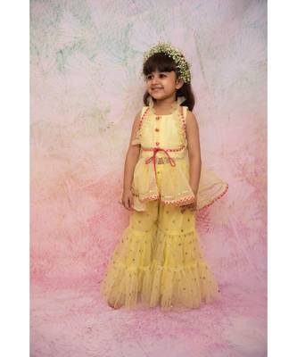 yellow sequin sharara set 2