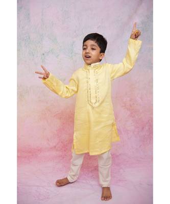 yellow mirror kurta 2