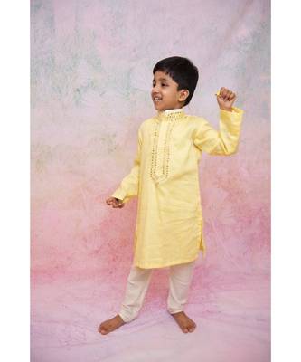 yellow mirror kurta 3