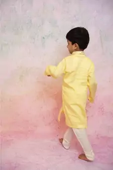 yellow mirror kurta