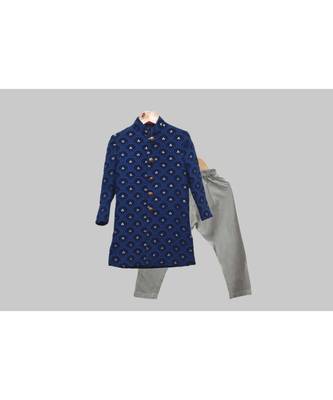 prussian blue sherwani 1