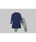prussian blue sherwani