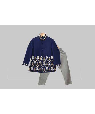 ikkat embroidery achkan 1