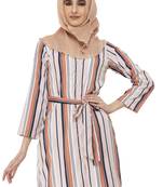 Peach Vertical Stripe Shrug