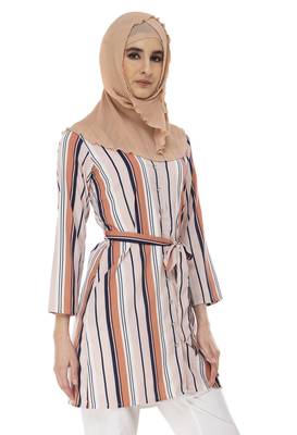 Peach Vertical Stripe Shrug 2