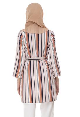 Peach Vertical Stripe Shrug 3