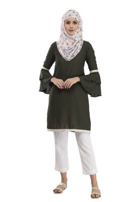 Olive Bell Sleeve Tunic By Ruqsar 5