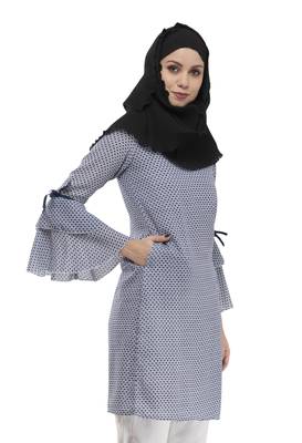 Persian Blue Bell Sleeve Tunic By Ruqsar 3