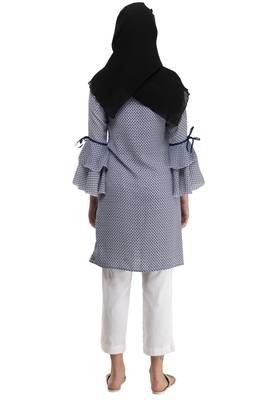 Persian Blue Bell Sleeve Tunic By Ruqsar 4