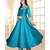 Sky Embroidery Tafeta Satin With Inner Full Stiched Anarkali Gown