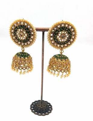 Gold Plated Designer Meenakari  Jhumka 2