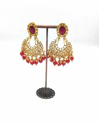 Pearl Ruby Dangle & Drop Earrings 2