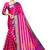 Pink woven silk cotton saree with blouse