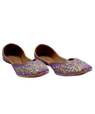 Purple Golden Gotta Patti Work Party Wear Ethnic.Jutti 1