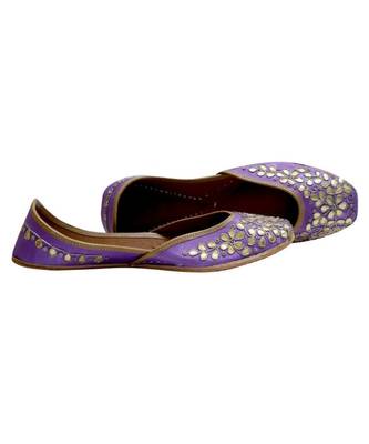 Purple Golden Gotta Patti Work Party Wear Ethnic.Jutti 2