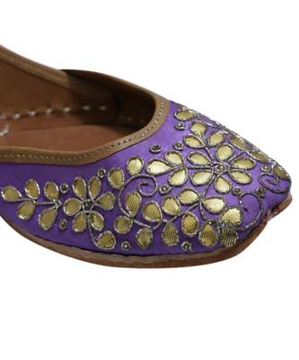 Purple Golden Gotta Patti Work Party Wear Ethnic.Jutti 4