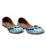 Sea Green Blue Beads Party Wear Ethnic.Jutti