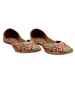 Multicolour Thread Embroidery Party Wear Ethnic.Jutti