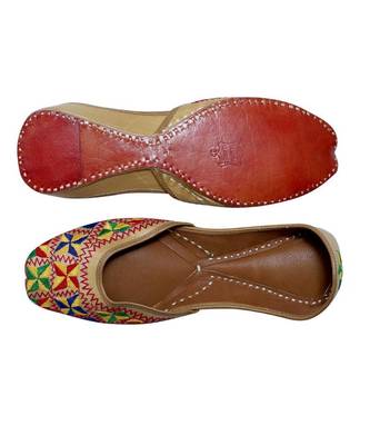 Multicolour Thread Embroidery Party Wear Ethnic.Jutti 5
