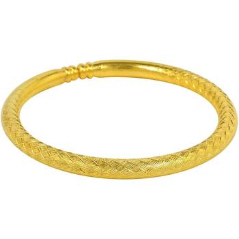 Gold Plated Criss Cross Design Freesize Open Adjustable Kada Cuff Bangle Bracelet Jewellery for Women and Men 3
