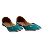 Dark Green Printed Formal Ethnic.Jutti