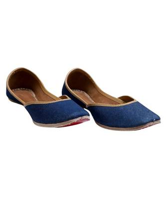 Denim Blue Printed Formal Ethnic Jutti 1