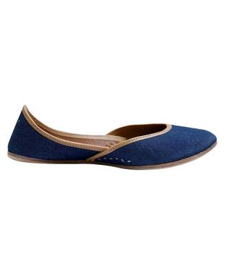 Denim Blue Printed Formal Ethnic Jutti 3