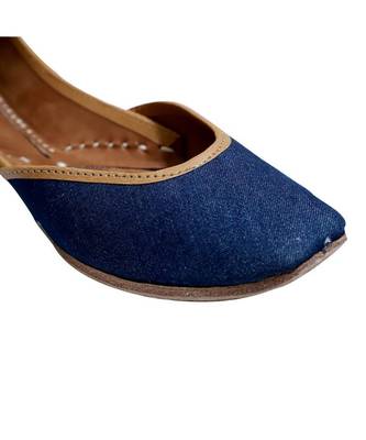 Denim Blue Printed Formal Ethnic Jutti 4