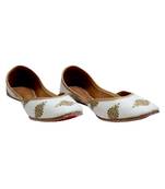 White Printed Formal Ethnic Jutti