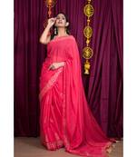 peach printed cotton saree with blouse