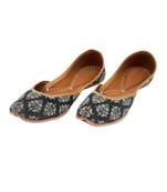 Black Printed Formal Ethnic Jutti