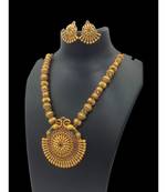 Gold Plated South Indian Traditional  Temple Necklace Set