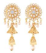 Traditional Gold Plated Kundan & Pearl Jhumki Earrings For Women