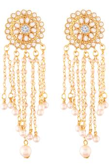 Traditional Gold Plated Kundan & Pearl Earrings For Women