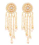 Traditional Gold Plated Kundan & Pearl Earrings For Women