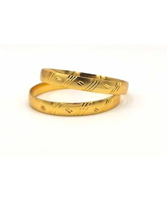 Traditional Ethnic Matt Gold Plated Designer Bangle Set Of 2 2