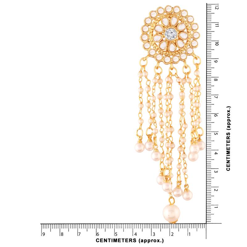 Traditional Gold Plated Kundan & Pearl Earrings For Women