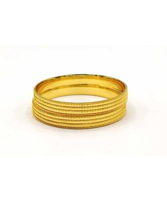 Gold Plated Traditional Designer Plain Bangles Set Of 2 2