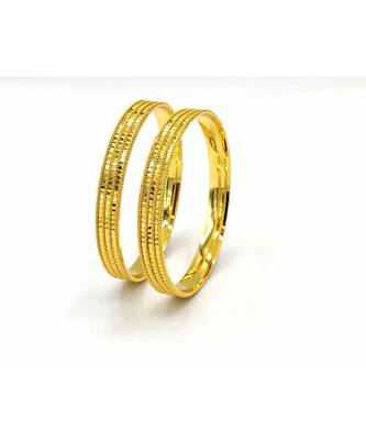 Gold Plated Traditional Designer Plain Bangles Set Of 2 4
