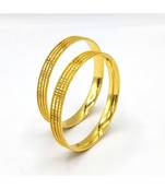 Gold Plated Traditional Designer Plain Bangles Set Of 2