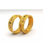 Meenakari Multicolor Gold Plated Traditional Kada Bangle Set Of 2