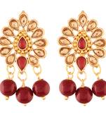Traditional Gold Plated Kundan & Pearl Earrings For Women