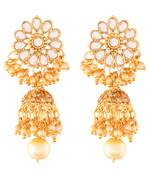 Traditional Gold Plated Kundan & Pearl Jhumki Earrings For Women