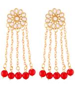 Traditional Gold Plated Kundan & Pearl Earrings For Women