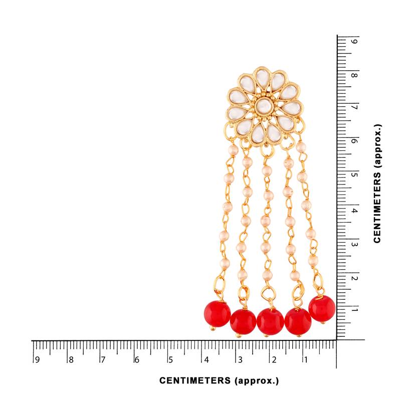 Traditional Gold Plated Kundan & Pearl Earrings For Women