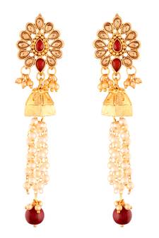 Traditional Gold Plated Kundan & Pearl Earrings For Women